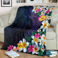 Hawaiian Plumeria-Polynesian Art Tattoo Frosted Blue Violet Color Blanket LT03 - Polynesian Pride