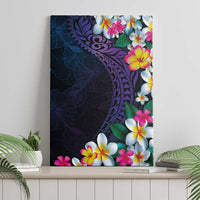 Hawaiian Plumeria-Polynesian Art Tattoo Frosted Blue Violet Color Canvas Wall Art LT03 - Polynesian Pride
