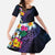 Hawaiian Plumeria-Polynesian Art Tattoo Frosted Blue Violet Color Family Matching Off Shoulder Maxi Dress and Hawaiian Shirt