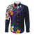 Hawaiian Plumeria-Polynesian Art Tattoo Frosted Blue Violet Color Family Matching Summer Maxi Dress and Hawaiian Shirt