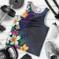 Hawaiian Plumeria-Polynesian Art Tattoo Frosted Blue Violet Color Men Tank Top LT03 - Polynesian Pride