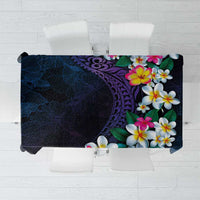 Hawaiian Plumeria-Polynesian Art Tattoo Frosted Blue Violet Color Tablecloth LT03 Blue - Polynesian Pride