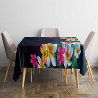 Hawaiian Plumeria-Polynesian Art Tattoo Frosted Blue Violet Color Tablecloth LT03 - Polynesian Pride
