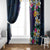 Hawaiian Plumeria-Polynesian Art Tattoo Frosted Blue Violet Color Window Curtain