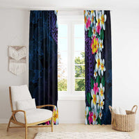 Hawaiian Plumeria-Polynesian Art Tattoo Frosted Blue Violet Color Window Curtain LT03 - Polynesian Pride
