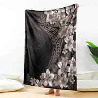Hawaiian Plumeria-Polynesian Art Tattoo Grayscale Color Blanket LT03 - Polynesian Pride
