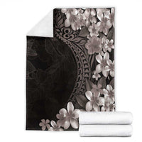 Hawaiian Plumeria-Polynesian Art Tattoo Grayscale Color Blanket LT03 - Polynesian Pride