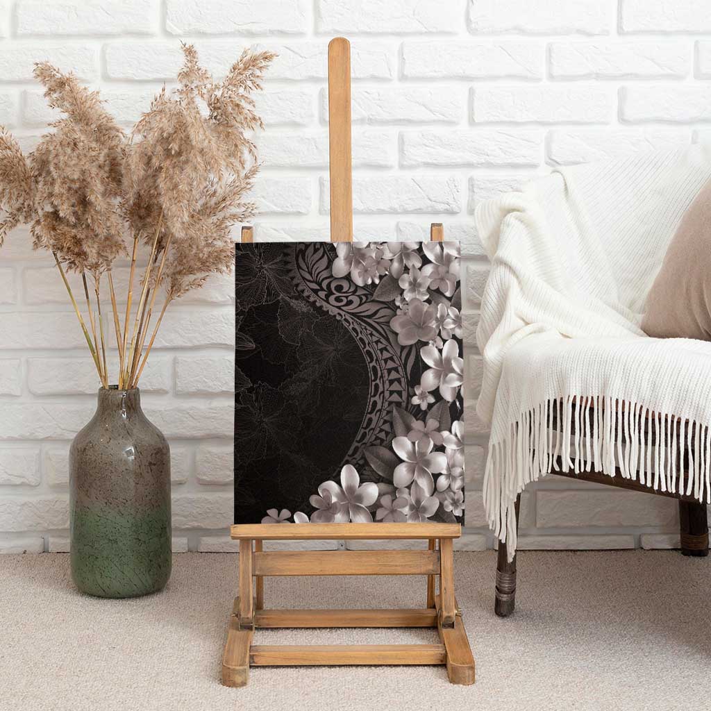 Hawaiian Plumeria-Polynesian Art Tattoo Grayscale Color Canvas Wall Art LT03 - Polynesian Pride