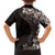 Hawaiian Plumeria-Polynesian Art Tattoo Grayscale Color Family Matching Off Shoulder Maxi Dress and Hawaiian Shirt