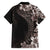 Hawaiian Plumeria-Polynesian Art Tattoo Grayscale Color Family Matching Off Shoulder Maxi Dress and Hawaiian Shirt