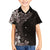 Hawaiian Plumeria-Polynesian Art Tattoo Grayscale Color Family Matching Off Shoulder Maxi Dress and Hawaiian Shirt