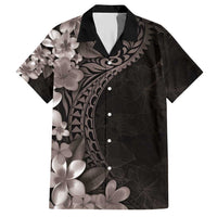 Hawaiian Plumeria-Polynesian Art Tattoo Grayscale Color Hawaiian Shirt LT03 Gray - Polynesian Pride