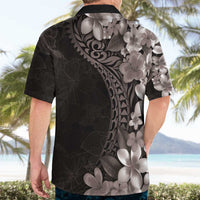 Hawaiian Plumeria-Polynesian Art Tattoo Grayscale Color Hawaiian Shirt LT03 - Polynesian Pride
