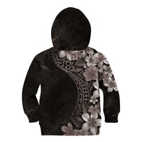 Hawaiian Plumeria-Polynesian Art Tattoo Grayscale Color Kid Hoodie