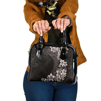 Hawaiian Plumeria-Polynesian Art Tattoo Grayscale Color Shoulder Handbag