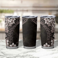 Hawaiian Plumeria-Polynesian Art Tattoo Grayscale Color Tumbler Cup