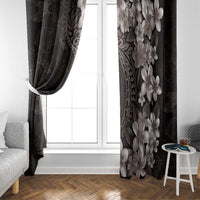 Hawaiian Plumeria-Polynesian Art Tattoo Grayscale Color Window Curtain LT03 - Polynesian Pride