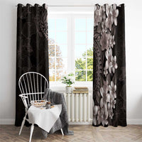 Hawaiian Plumeria-Polynesian Art Tattoo Grayscale Color Window Curtain LT03 - Polynesian Pride