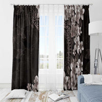 Hawaiian Plumeria-Polynesian Art Tattoo Grayscale Color Window Curtain LT03 - Polynesian Pride