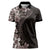 Hawaiian Plumeria-Polynesian Art Tattoo Grayscale Color Women Polo Shirt