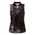Hawaiian Plumeria-Polynesian Art Tattoo Grayscale Color Women Sleeveless Polo Shirt