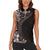 Hawaiian Plumeria-Polynesian Art Tattoo Grayscale Color Women Sleeveless Polo Shirt