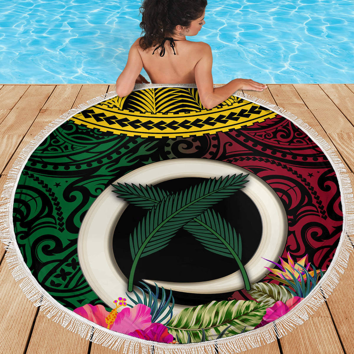 Vanuatu 44th Anniversary Independence Day Beach Blanket Boars Tusk and Namele Plant LT03 - Polynesian Pride