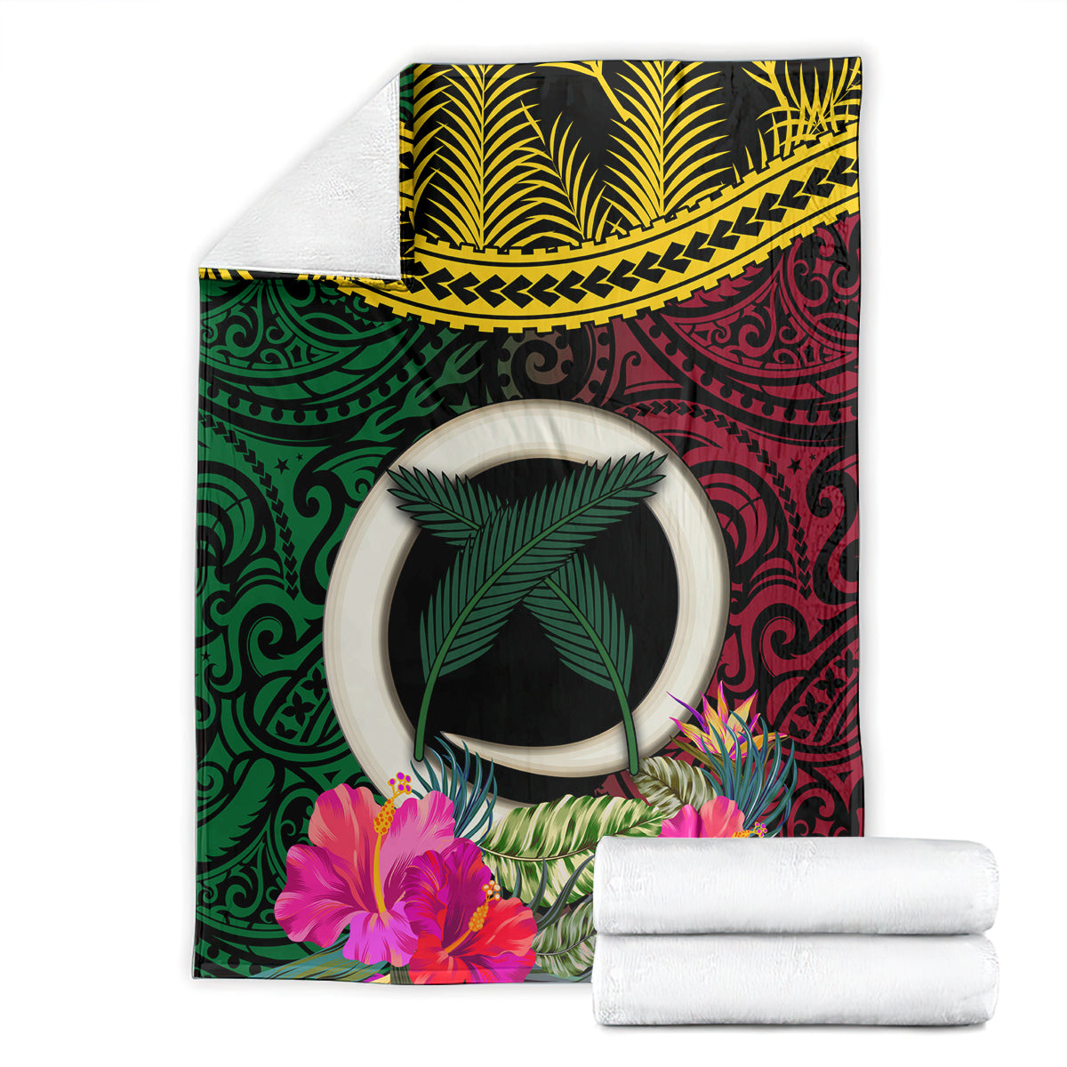 Vanuatu 44th Anniversary Independence Day Blanket Boars Tusk and Namele Plant LT03 - Polynesian Pride