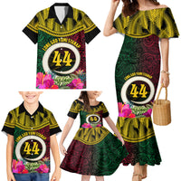 Vanuatu 44th Anniversary Independence Day Family Matching Mermaid Dress and Hawaiian Shirt Boars Tusk and Namele Plant LT03