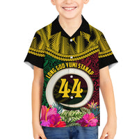 Vanuatu 44th Anniversary Independence Day Family Matching Summer Maxi Dress and Hawaiian Shirt Boars Tusk and Namele Plant LT03