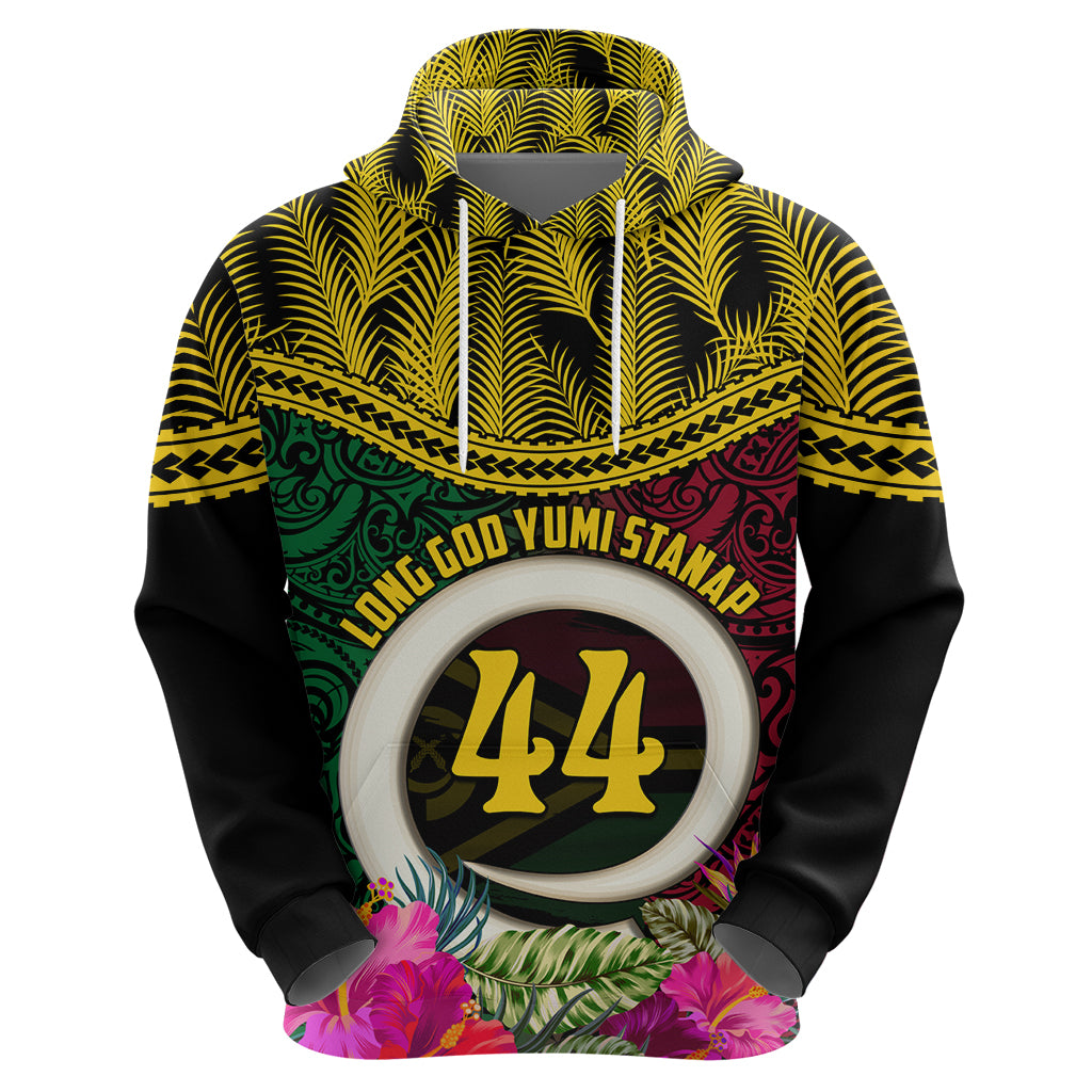 Vanuatu 44th Anniversary Independence Day Hoodie Boars Tusk and Namele Plant LT03