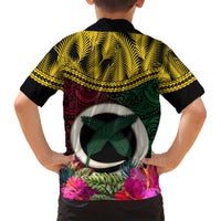 Vanuatu 44th Anniversary Independence Day Kid Hawaiian Shirt Boars Tusk and Namele Plant LT03