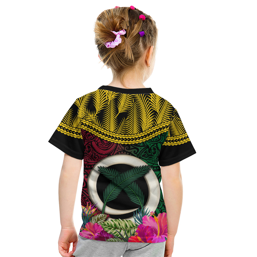 Vanuatu 44th Anniversary Independence Day Kid T Shirt Boars Tusk and Namele Plant LT03