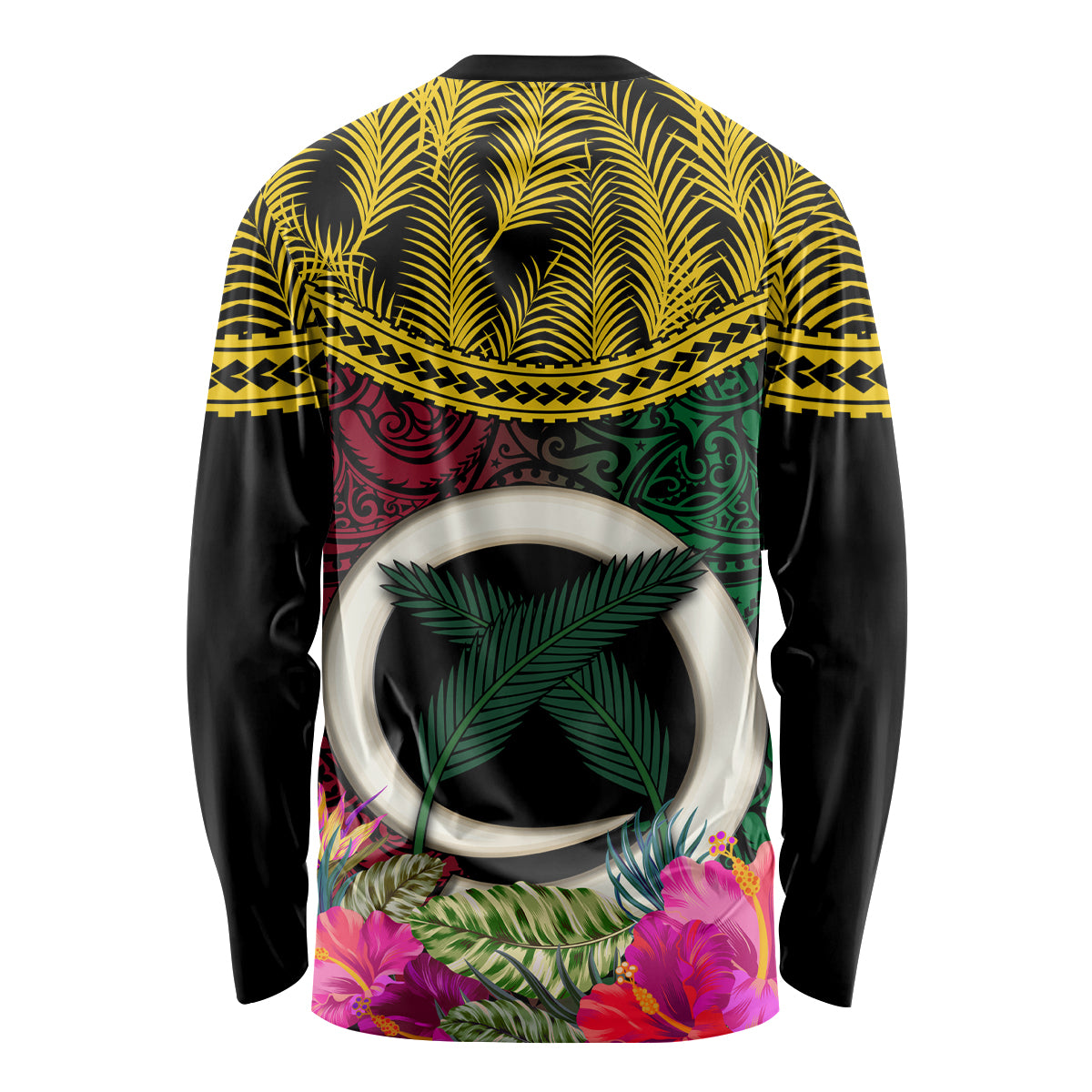 Vanuatu 44th Anniversary Independence Day Long Sleeve Shirt Boars Tusk and Namele Plant LT03
