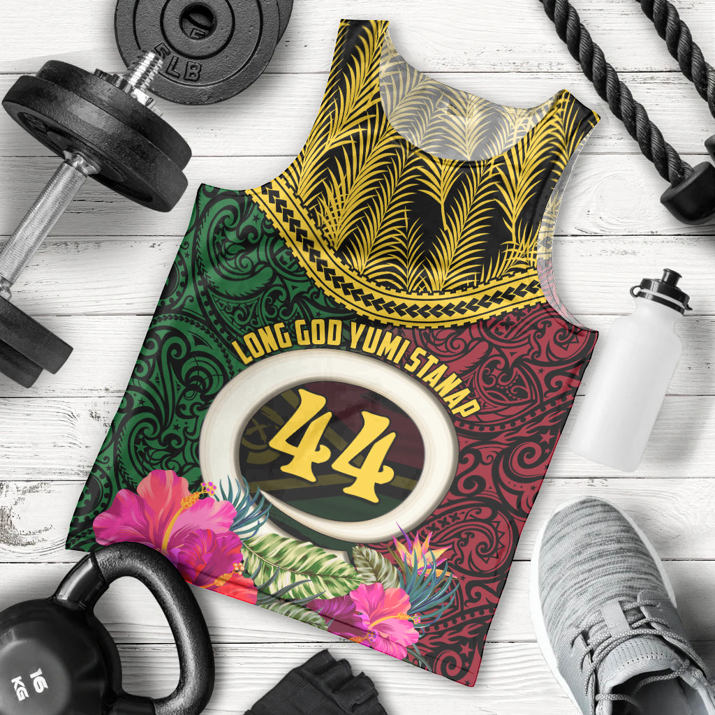Vanuatu 44th Anniversary Independence Day Men Tank Top Boars Tusk and Namele Plant LT03 - Polynesian Pride