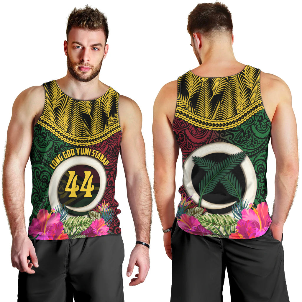 Vanuatu 44th Anniversary Independence Day Men Tank Top Boars Tusk and Namele Plant LT03 - Polynesian Pride