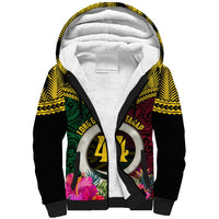 Vanuatu 44th Anniversary Independence Day Sherpa Hoodie Boars Tusk and Namele Plant LT03 Unisex Black - Polynesian Pride