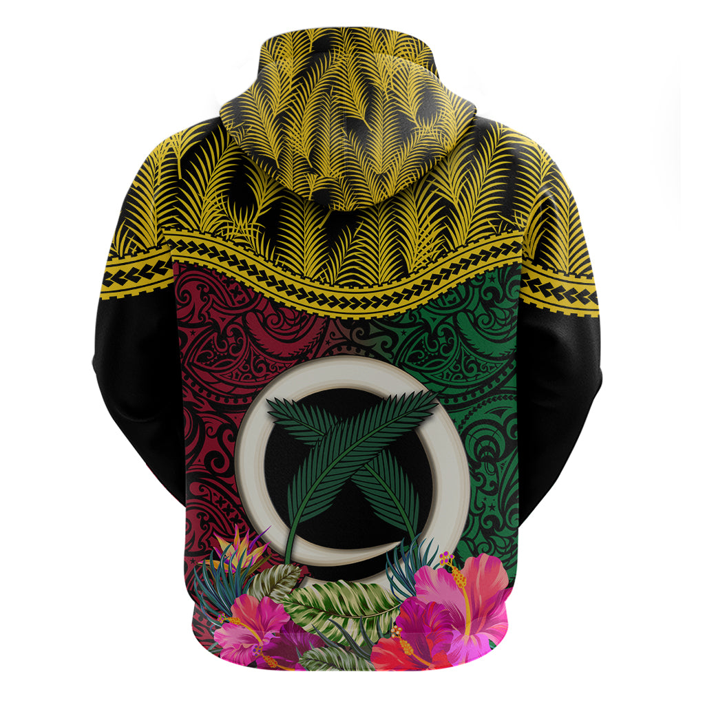 Vanuatu 44th Anniversary Independence Day Zip Hoodie Boars Tusk and Namele Plant LT03