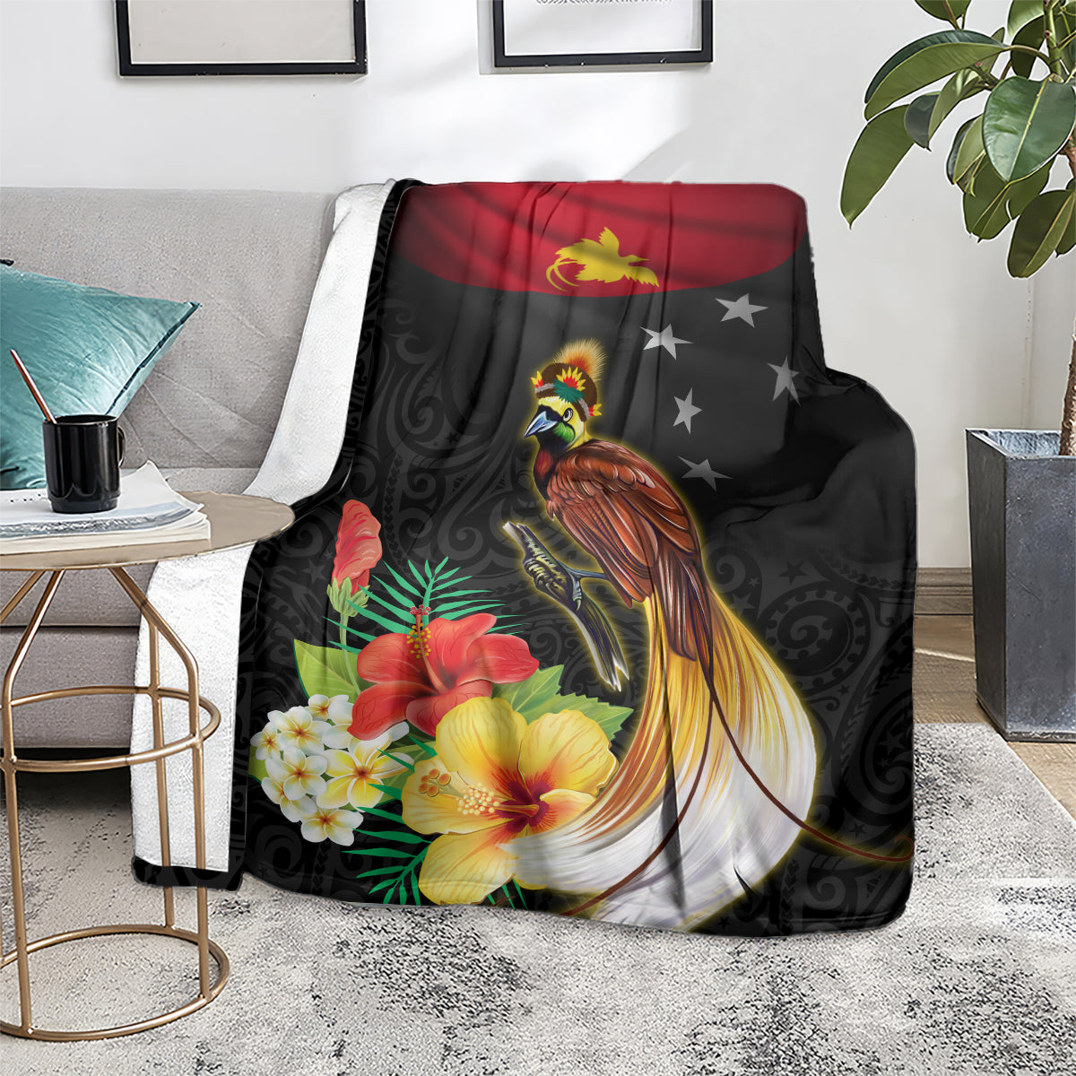 Papua New Guinea Independence Day Blanket PNG Flag and Bird-of-Paradise LT03 - Polynesian Pride