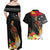 Papua New Guinea Independence Day Couples Matching Off Shoulder Maxi Dress and Hawaiian Shirt PNG Flag and Bird-of-Paradise