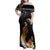 Papua New Guinea Independence Day Family Matching Off Shoulder Maxi Dress and Hawaiian Shirt PNG Flag and Bird-of-Paradise