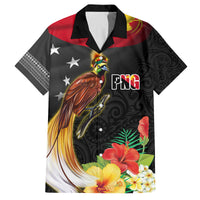 Papua New Guinea Independence Day Family Matching Off Shoulder Short Dress and Hawaiian Shirt PNG Flag and Bird-of-Paradise