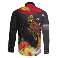 Papua New Guinea Independence Day Family Matching Summer Maxi Dress and Hawaiian Shirt PNG Flag and Bird-of-Paradise LT03 - Polynesian Pride