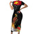 Papua New Guinea Independence Day Short Sleeve Bodycon Dress PNG Flag and Bird-of-Paradise