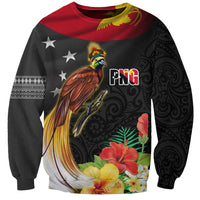 Papua New Guinea Independence Day Sweatshirt PNG Flag and Bird-of-Paradise LT03 Unisex Black - Polynesian Pride