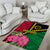 Vanuatu Flag Hibiscus Polynesian Pattern Area Rug