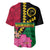 Vanuatu Flag Hibiscus Polynesian Pattern Baseball Jersey