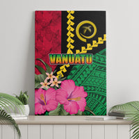 Vanuatu Flag Hibiscus Polynesian Pattern Canvas Wall Art LT03 - Polynesian Pride