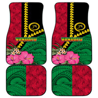 Vanuatu Flag Hibiscus Polynesian Pattern Car Mats LT03 - Polynesian Pride