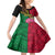 Vanuatu Flag Hibiscus Polynesian Pattern Family Matching Off The Shoulder Long Sleeve Dress and Hawaiian Shirt